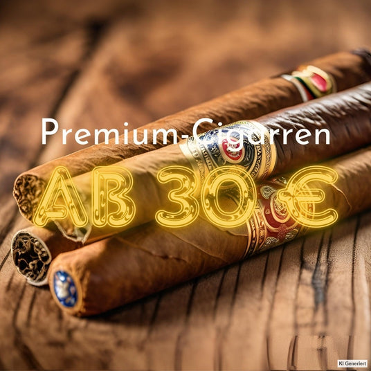 KI-generiertes Kategoriebild: Premium-Zigarren über 30 Euro. KI Generiert.