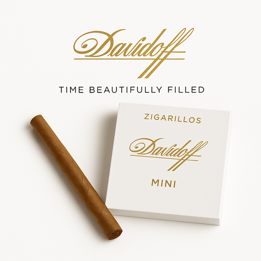 Davidoff Zigarillo mit Verpackung und Logo auf weißem Hintergrund