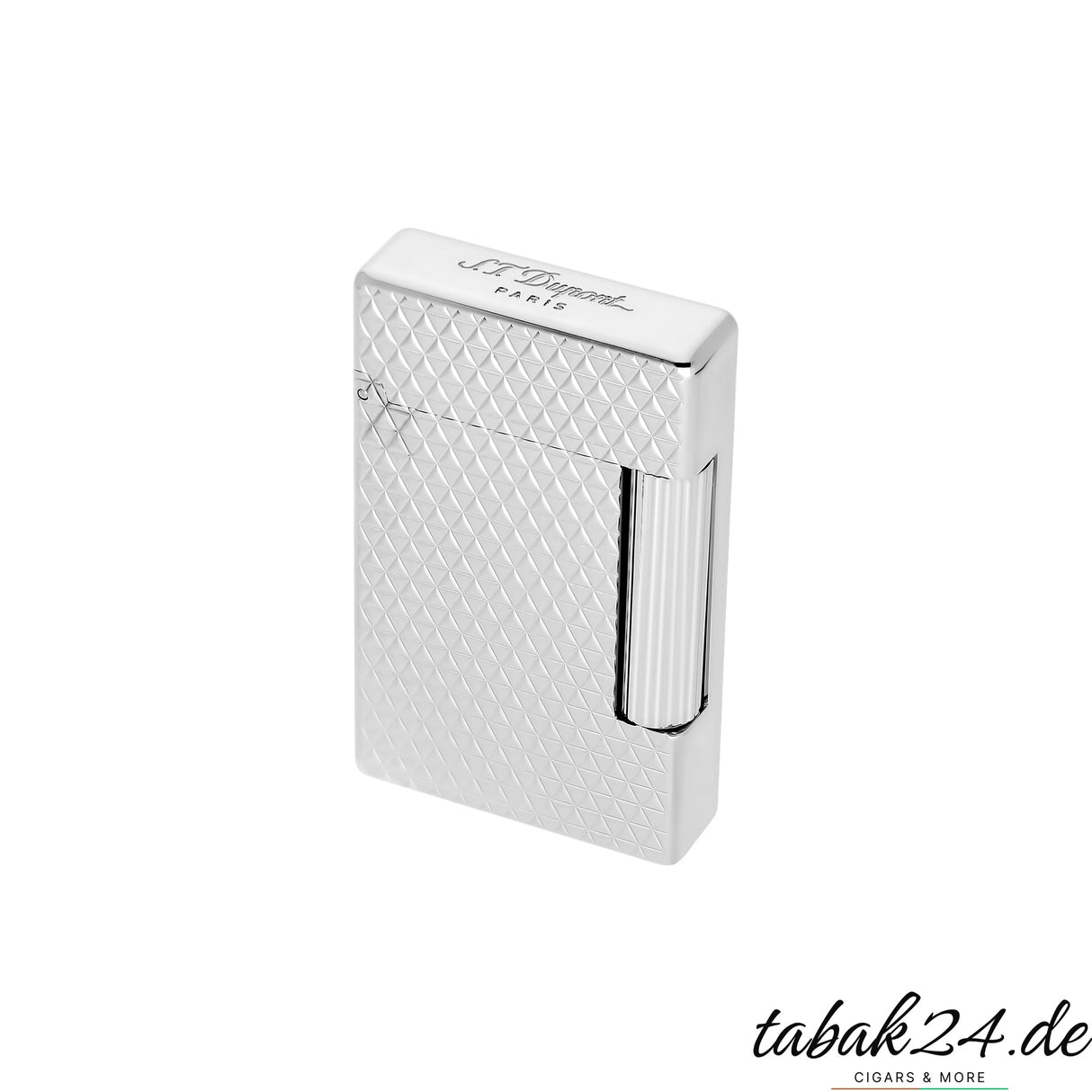 S.T. Dupont Initial Cube 020820 Palladium – Schrägansicht mit S.T. Dupont Paris Gravur