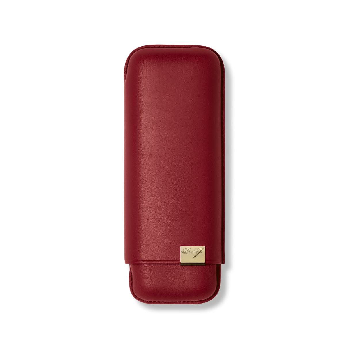 Davidoff Iconic Zigarrenetui XL-2 Rot – Leder-Zigarrenetui für 2 Zigarren, geschlossen