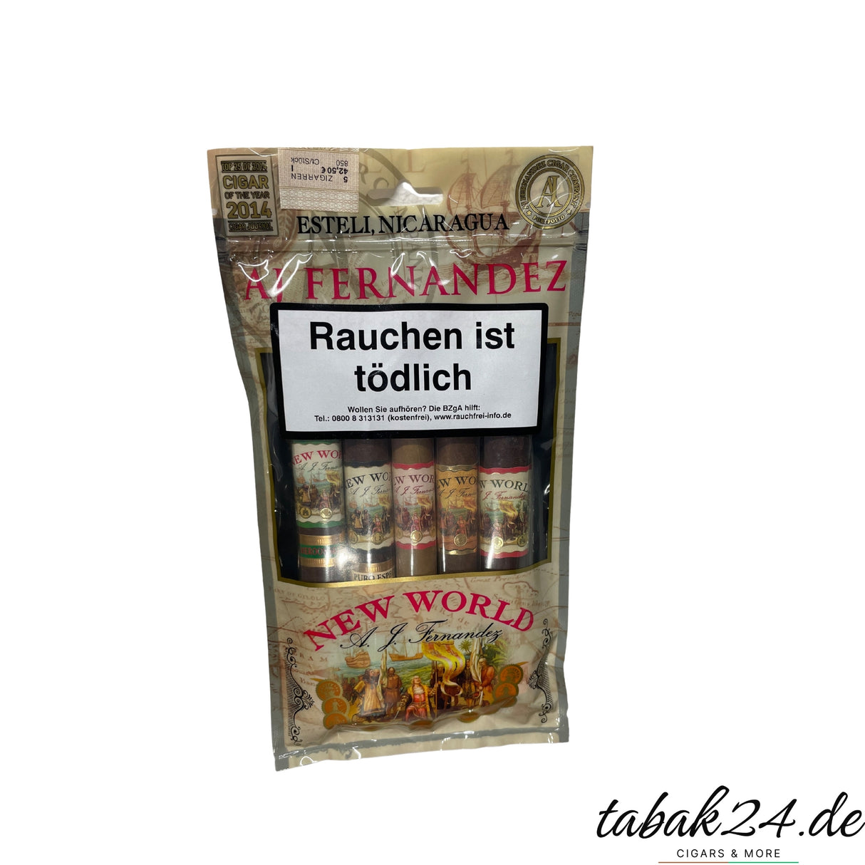 AJ Fernandez New World Sampler im wiederverschließbaren Freshpack mit 5 Zigarren