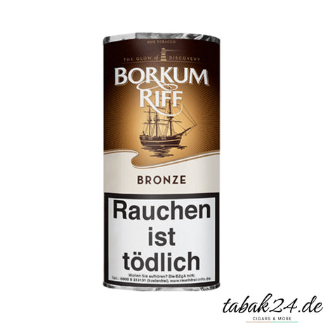 Borkum Riff Bronze Pfeifentabak in großer Runddose mit Segelschiff-Design