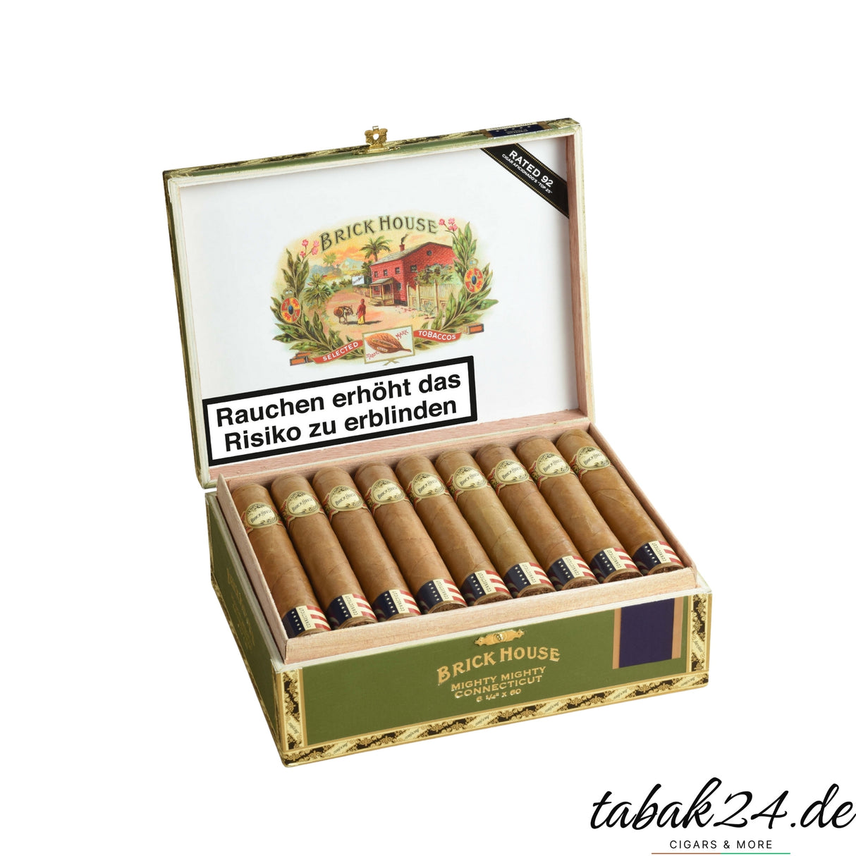 Brick House Connecticut Mighty Mighty Kiste mit 25 Zigarren geöffnet
