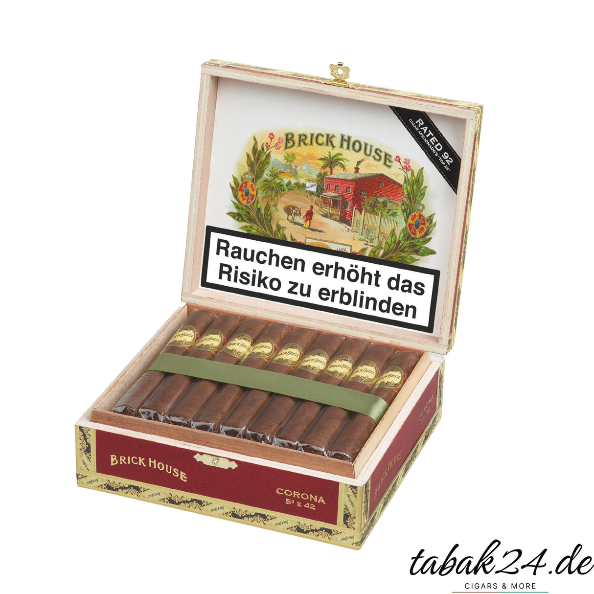 Brick House Corona Zigarrenkiste geöffnet mit 25 Zigarren