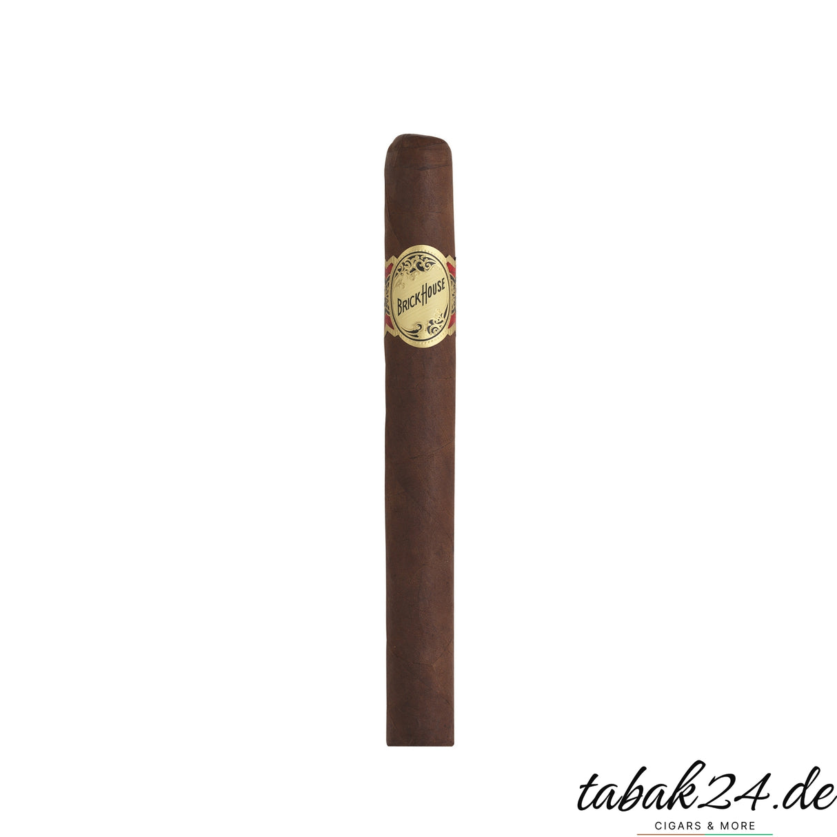Brick House Corona Larga Einzelzigarre im schlanken Corona-Format auf weißem Hintergrund