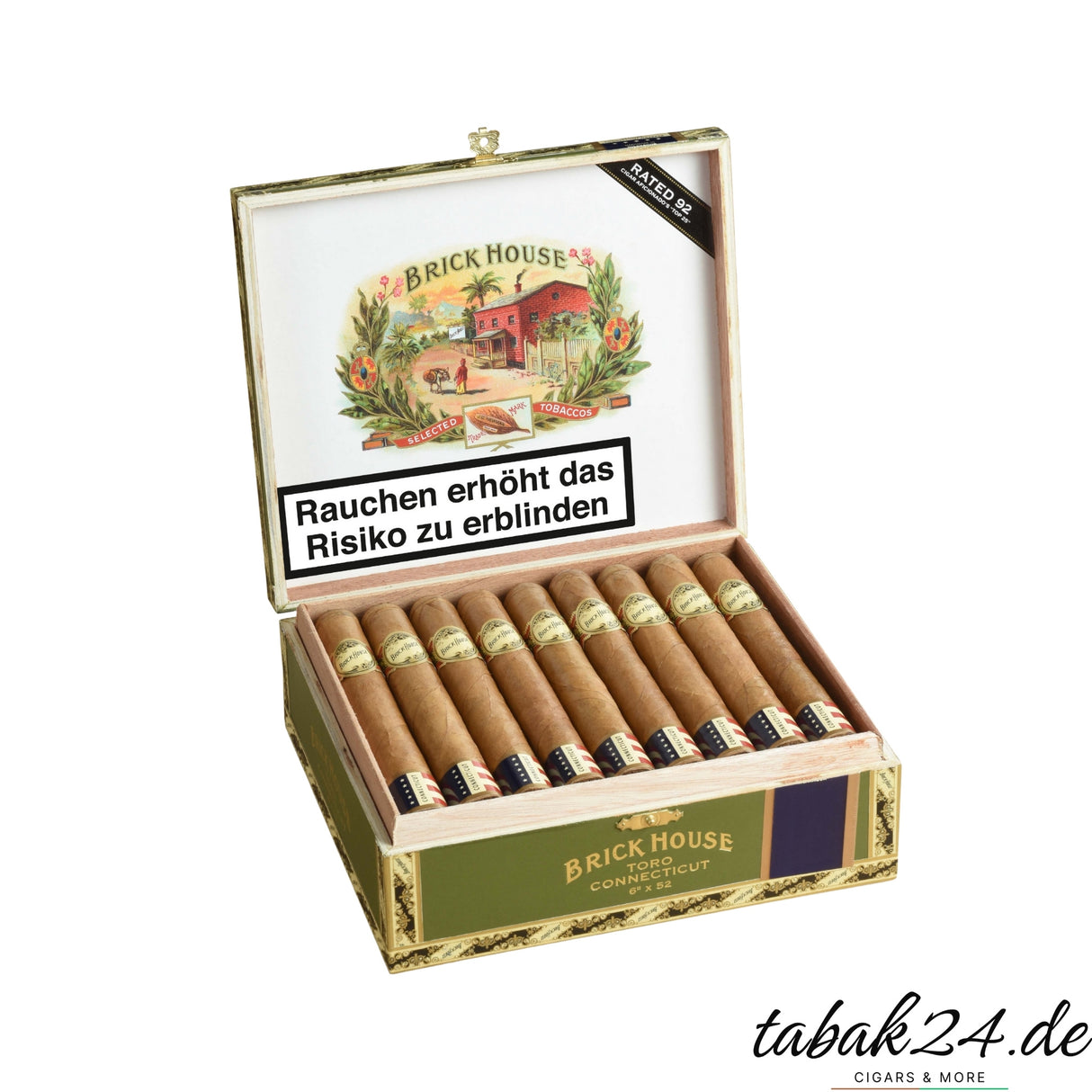 Brick House Toro Kiste mit 25 milden Connecticut-Zigarren