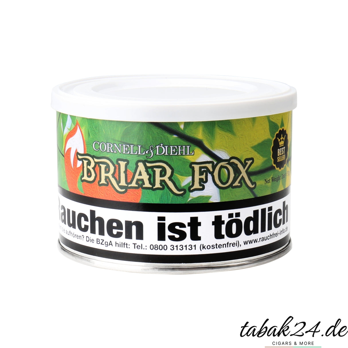Cornell & Diehl Briar Fox – klassische Virginia-Burley-Mischung im Cake-Schnitt in 57g-Dose
