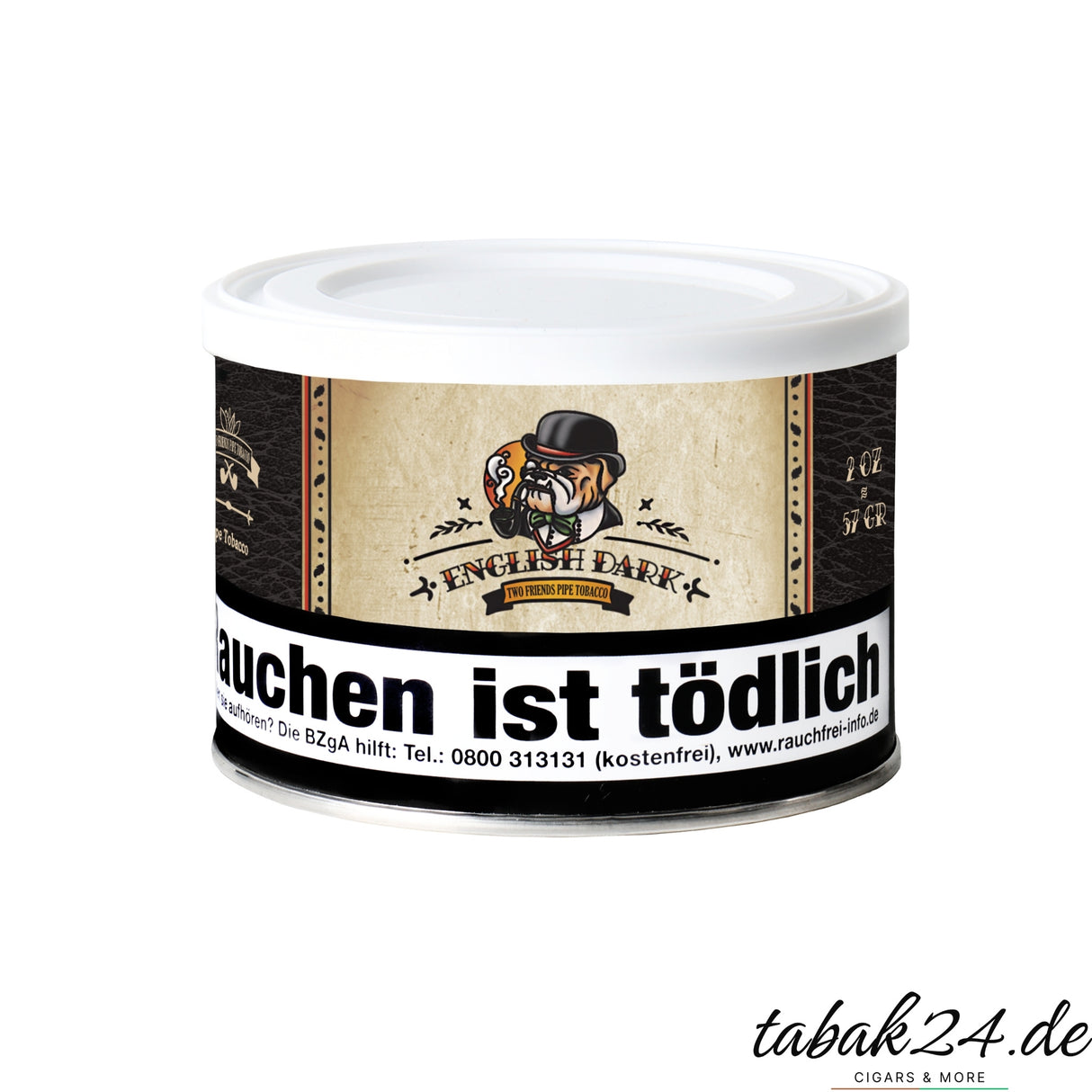 Cornell & Diehl English Dark – englisch inspirierter Blend mit Latakia in 57g-Dose aus der Two Friends-Serie