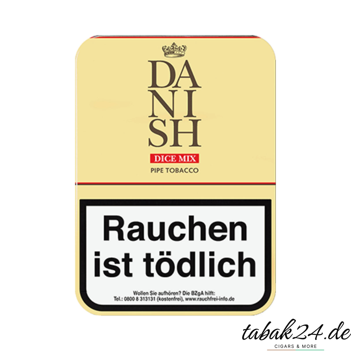 Danish Dice Mix Pfeifentabak in 100g Dose mit Dice-Mix-Schriftzug und Krone