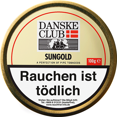100 gramm Dose Danske Club Sungold auf weißem Hintergrund