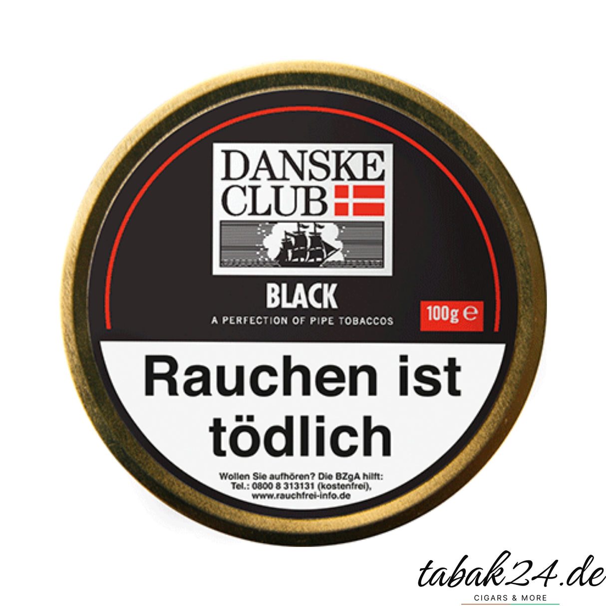 Pfeifentabak Danske Club Black 100g Beutel mit schwarzem Design