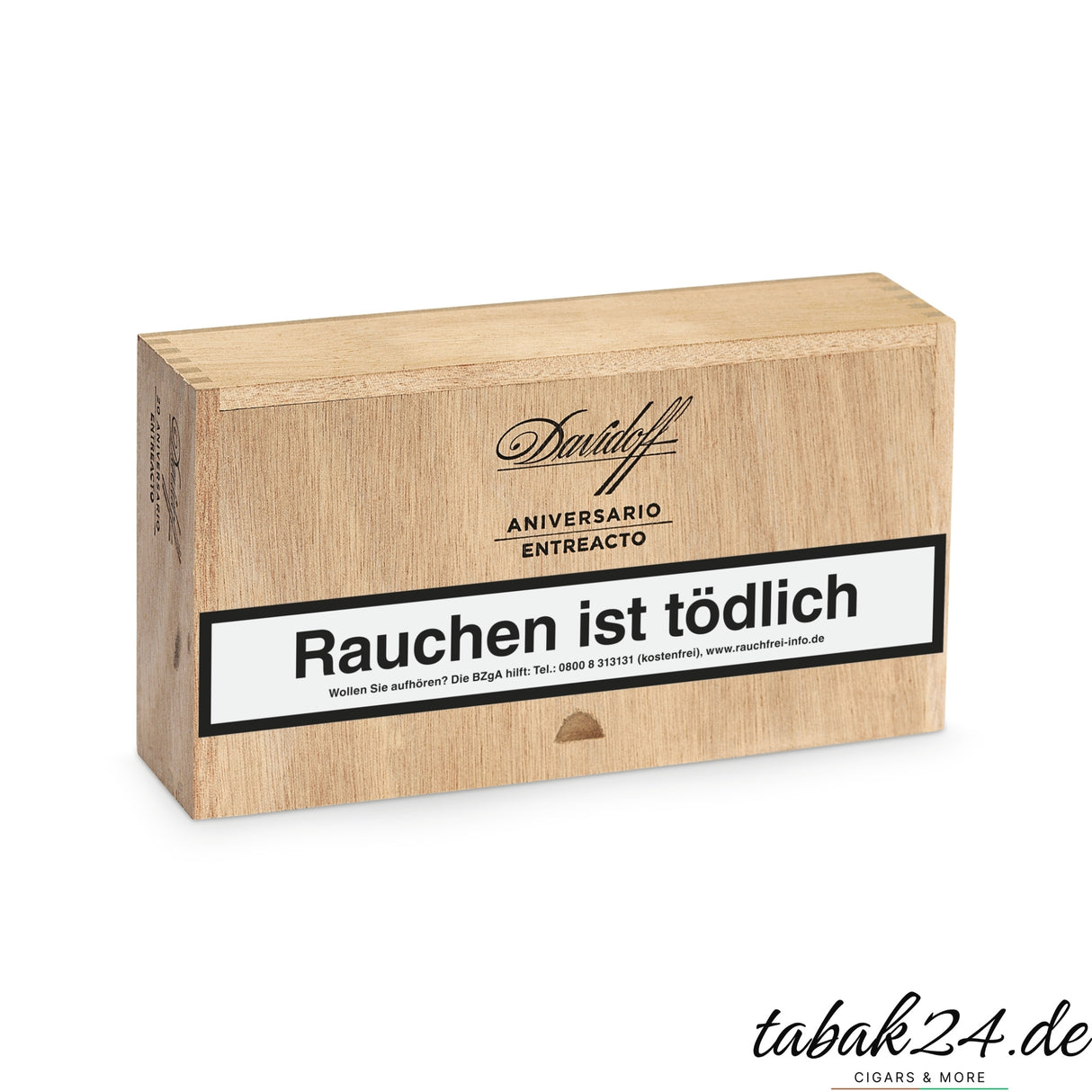 Holzkiste Davidoff Aniversario Entreacto geschlossen mit Branding