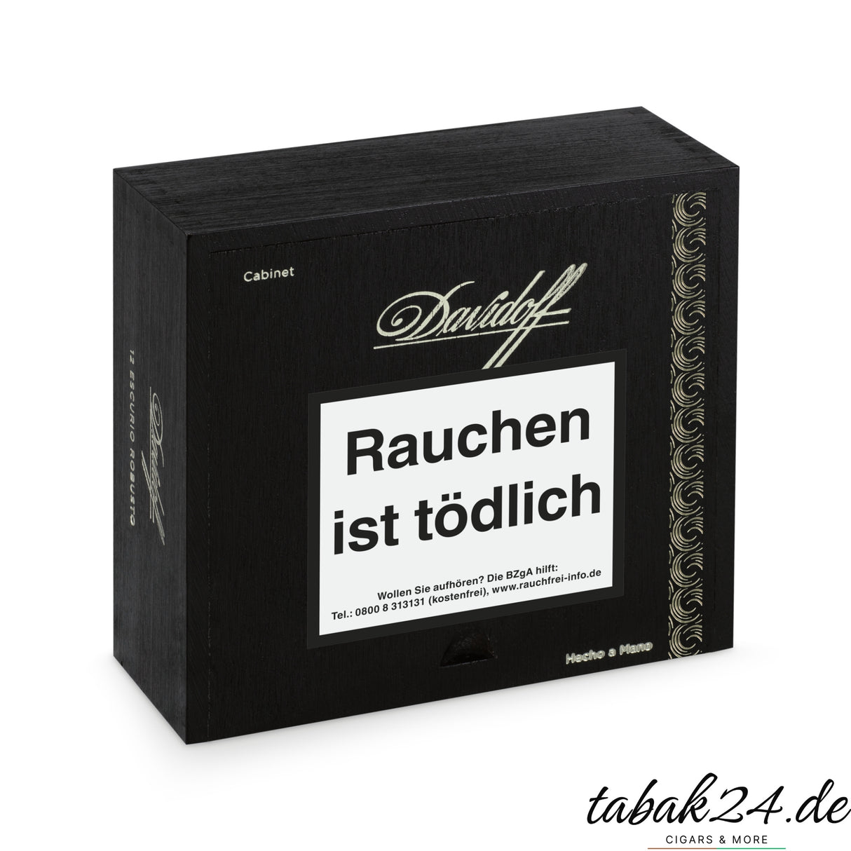 Geschlossene Davidoff Escurio Robusto Zigarrenkiste mit Branding