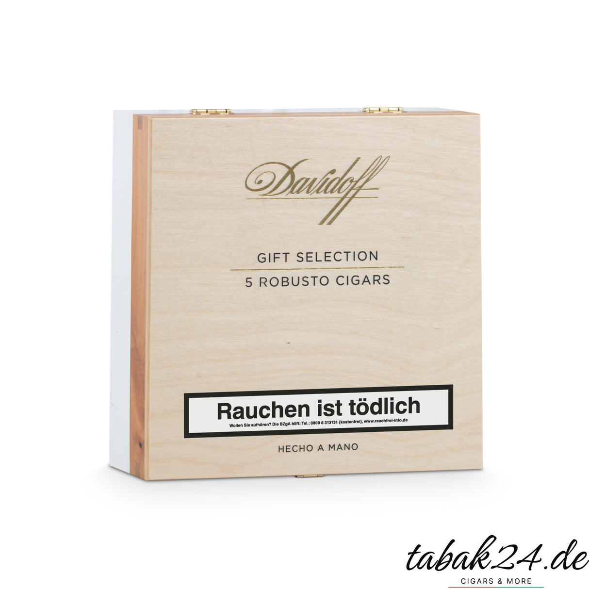 Edle Holzkiste der Davidoff Gift Selection mit fünf Robusto-Zigarren