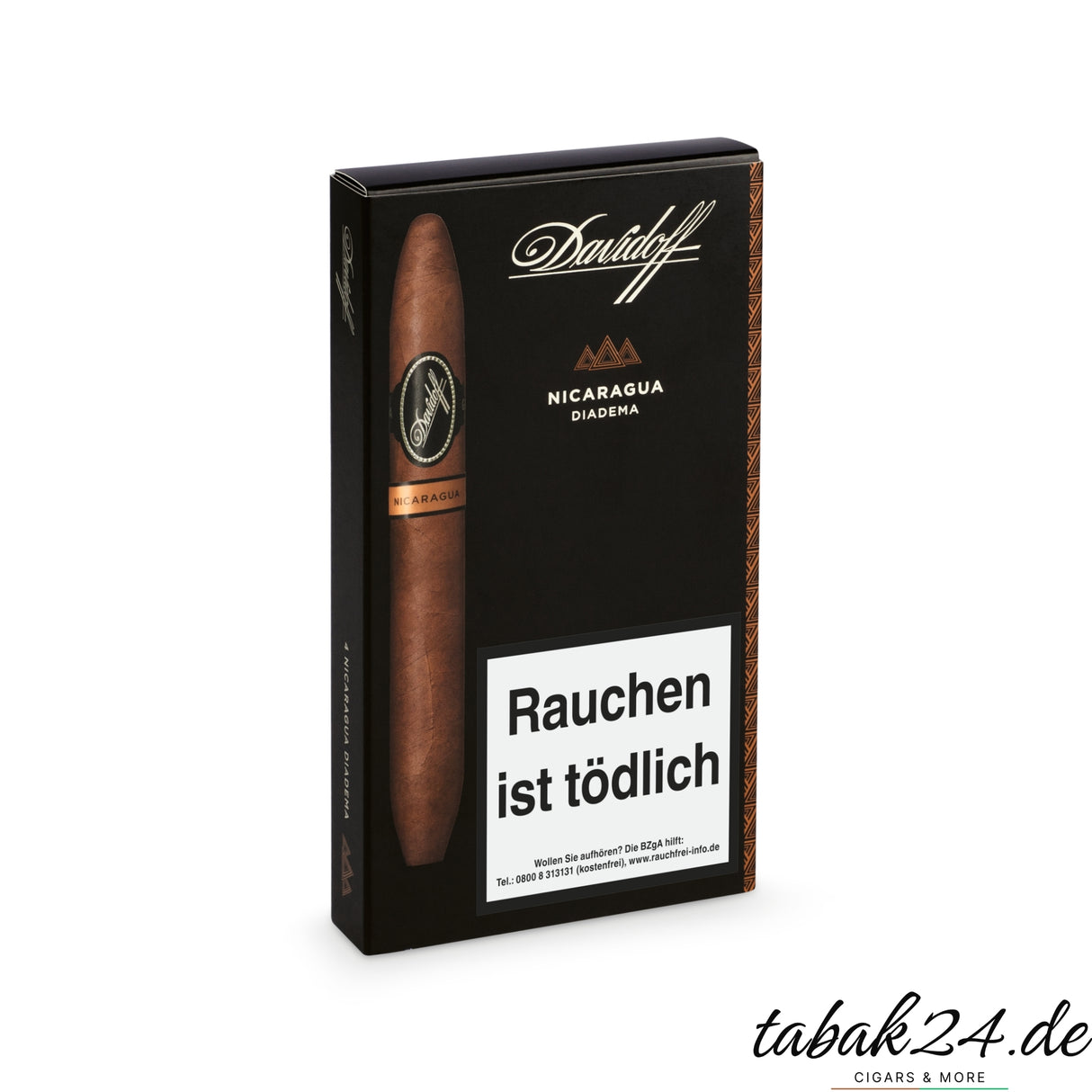 → Etuiverpackung der Davidoff Nicaragua Diadema Zigarre mit schwarzem Design