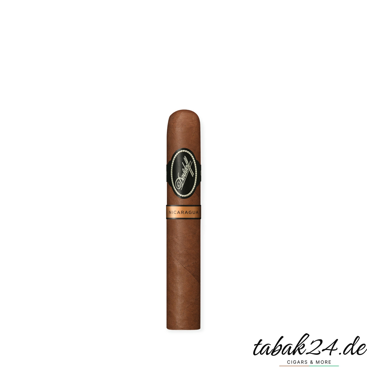 Einzelne Davidoff Nicaragua Robusto Zigarre mit dunklem Deckblatt und schwarzem Ring