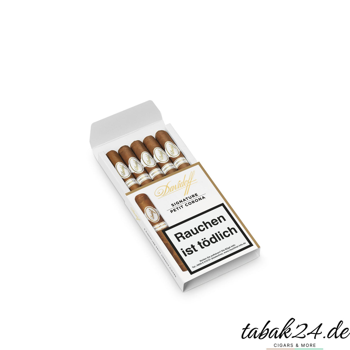 Offenes 5er Etui Davidoff Signature Petit Corona mit Zigarren