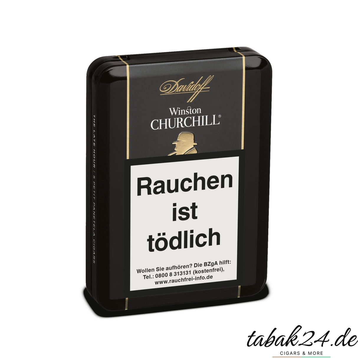 Geschlossenes Etui der Petit Panetela mit Winston Churchill Design