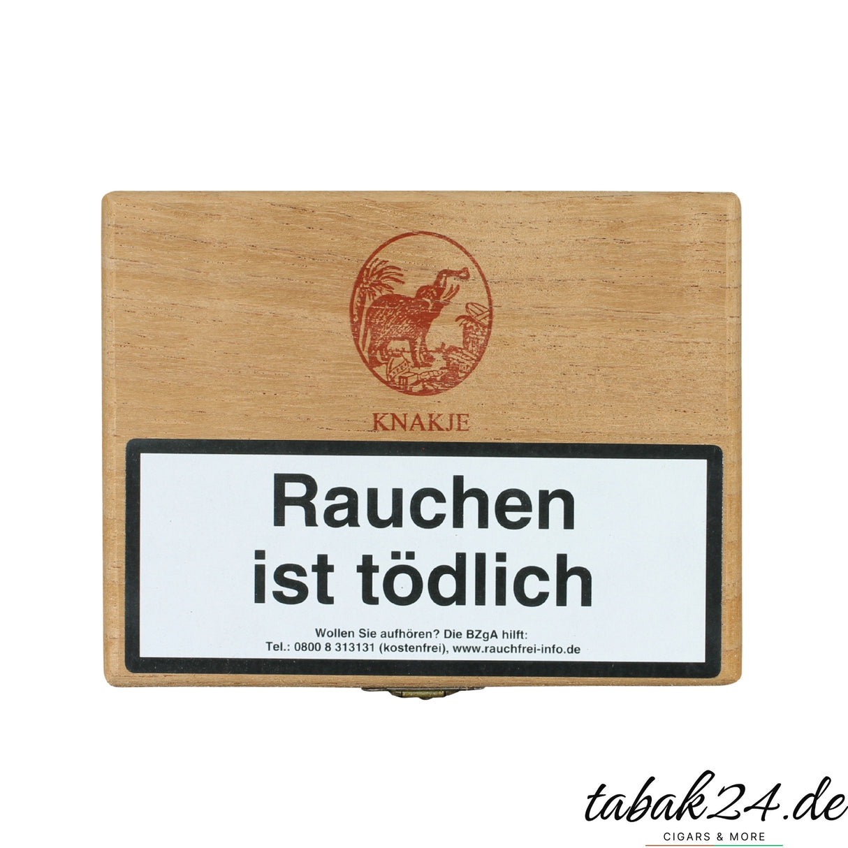 20er Kiste De Olifant Knakje Magnum aus hellem Holz mit Elefantenlogo