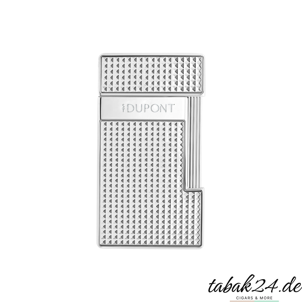 S.T. Dupont Slimmy Diamond Head Feuerzeug Chrom Vorderansicht