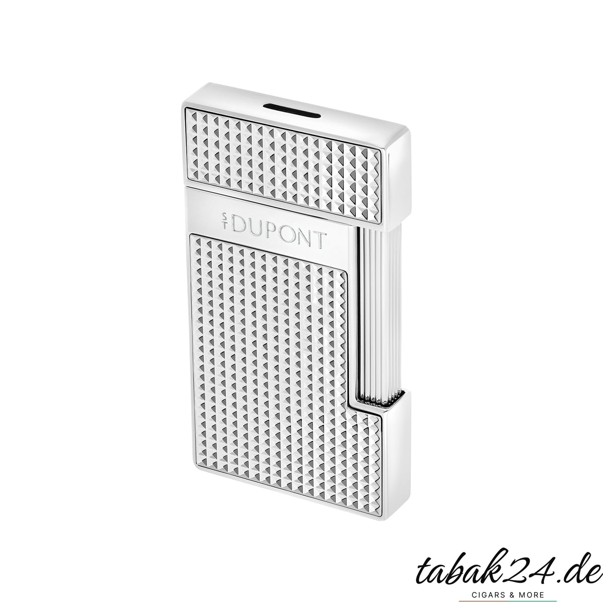 S.T. Dupont Slimmy Diamond Head Feuerzeug Chrom Seitenansicht