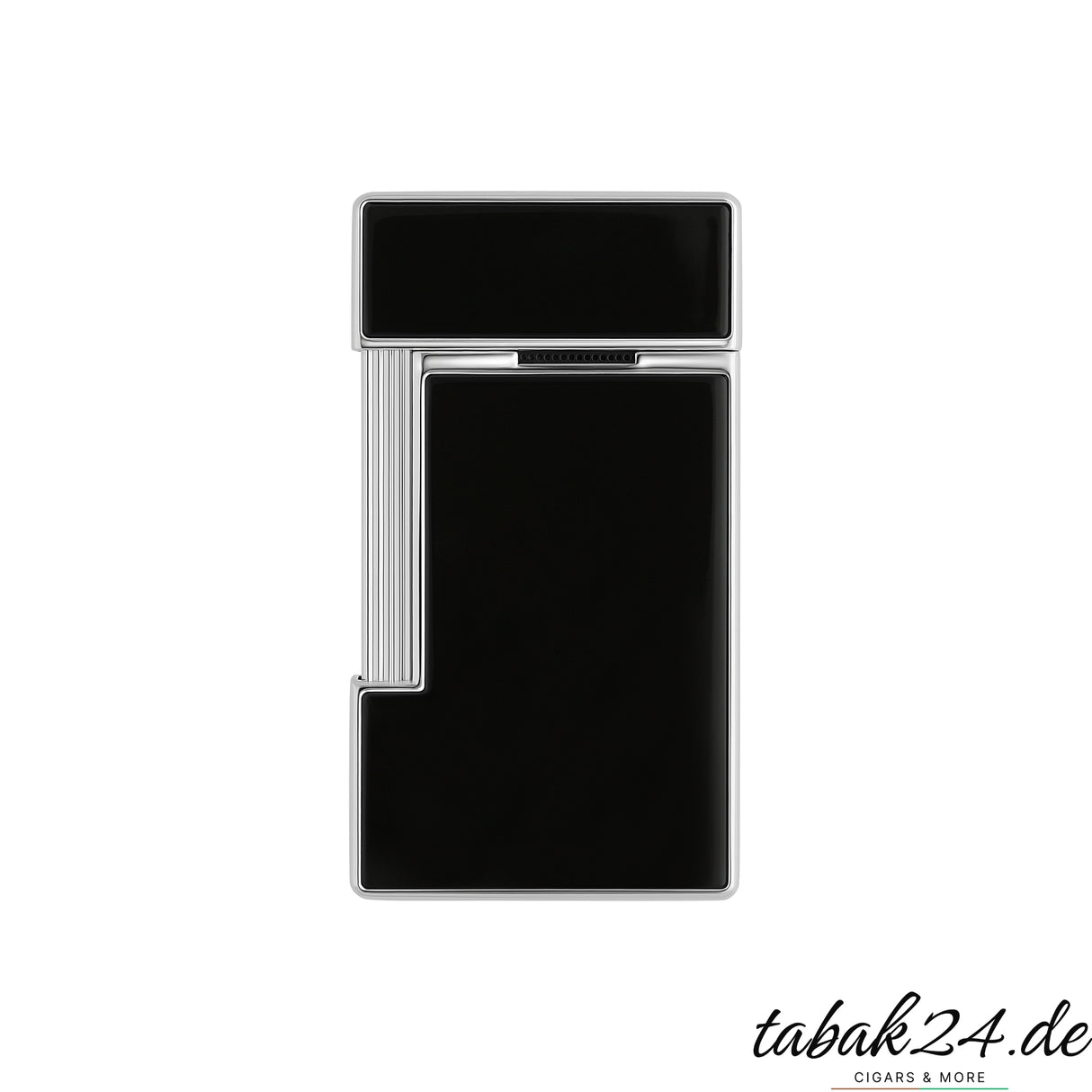 S.T. Dupont Slimmy schwarz silbernes Feuerzeug Rückansicht