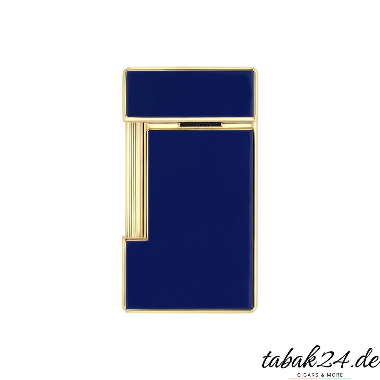 S.T. Dupont Slimmy blau goldenes Feuerzeug Rückansicht