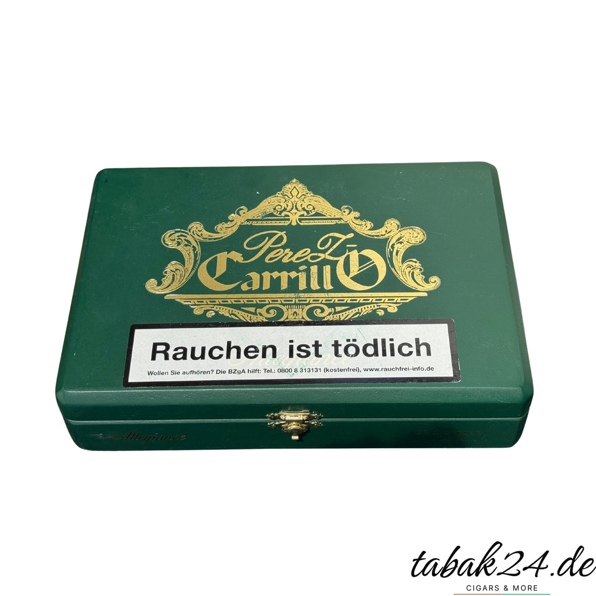 Verschlossene E.P. Carrillo Allegiance Sidekick Holzkiste mit Logo