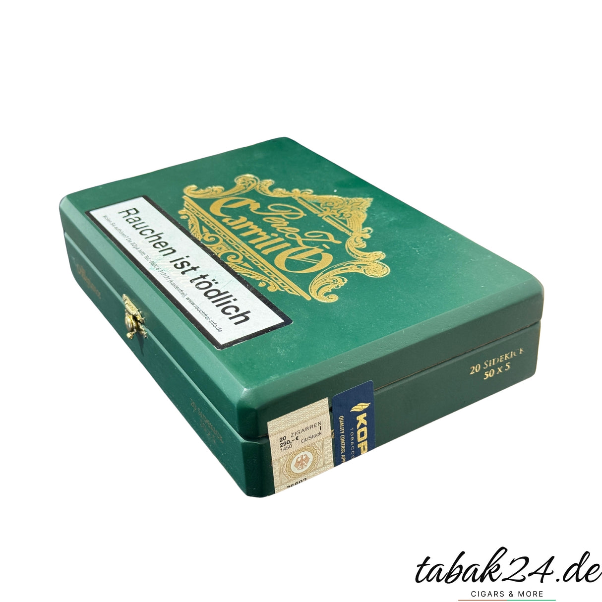 Allegiance Sidekick Zigarrenkiste aus Holz, 20er-Box, grün lackiert