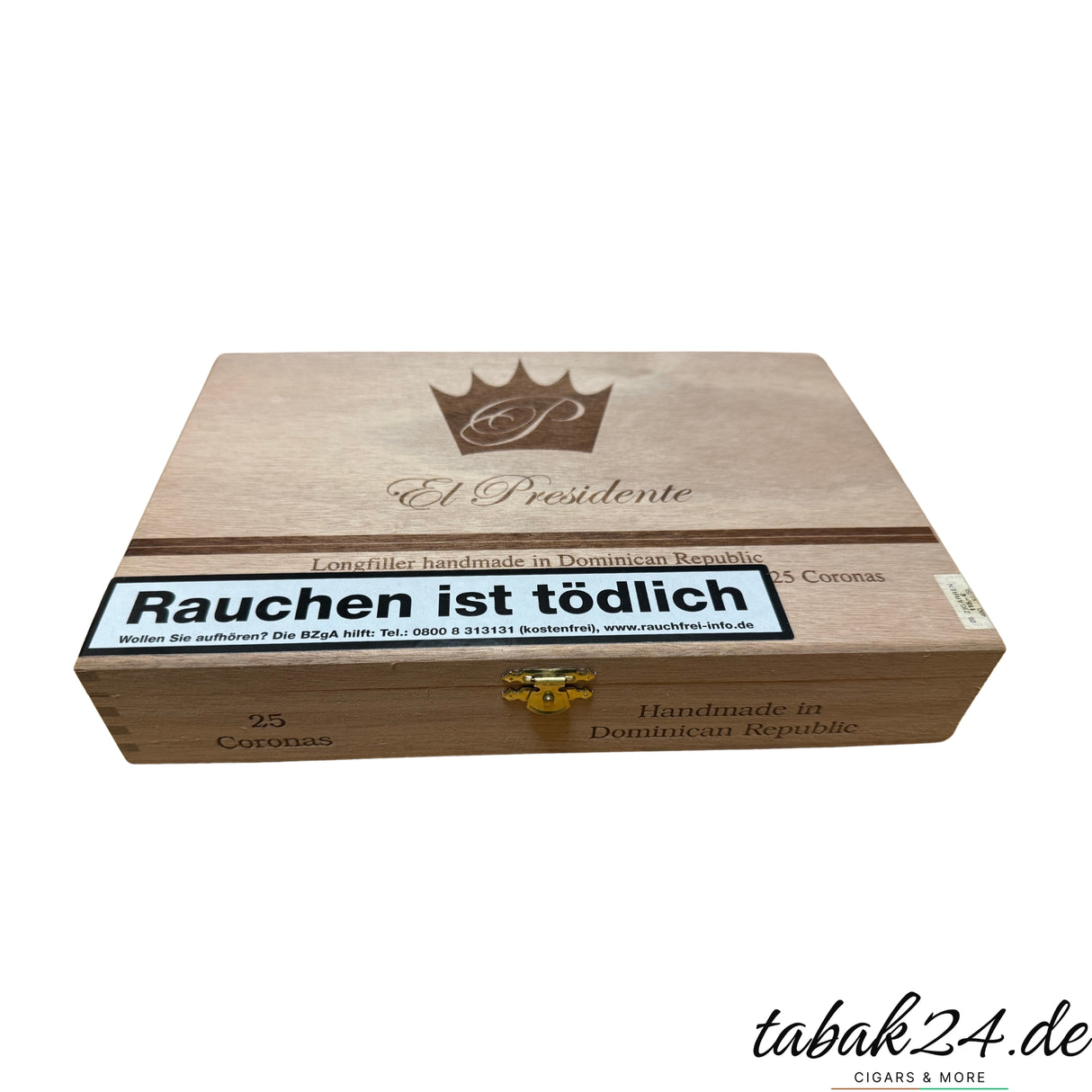 El Presidente Coronas – Hochwertige Zigarrenkiste mit 25 Longfillern aus der Dominikanischen Republik.
