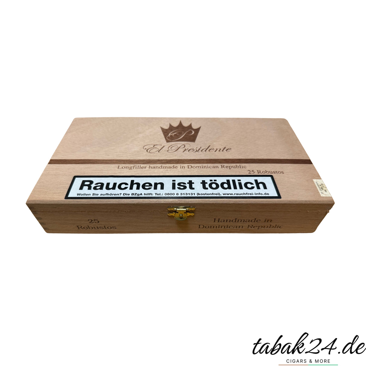 El Presidente Robusto – Hochwertige Zigarrenkiste mit 25 Longfillern aus der Dominikanischen Republik.