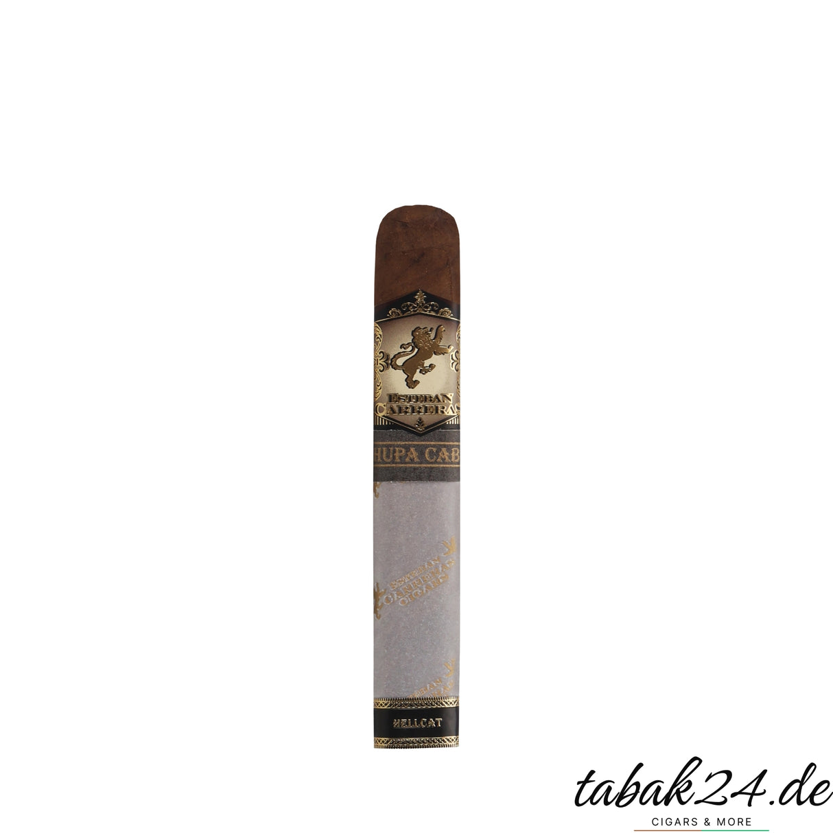 Esteban Carreras Hellcat Robusto Grande Zigarre mit markanter grauer Umhüllung und dunklem Deckblatt