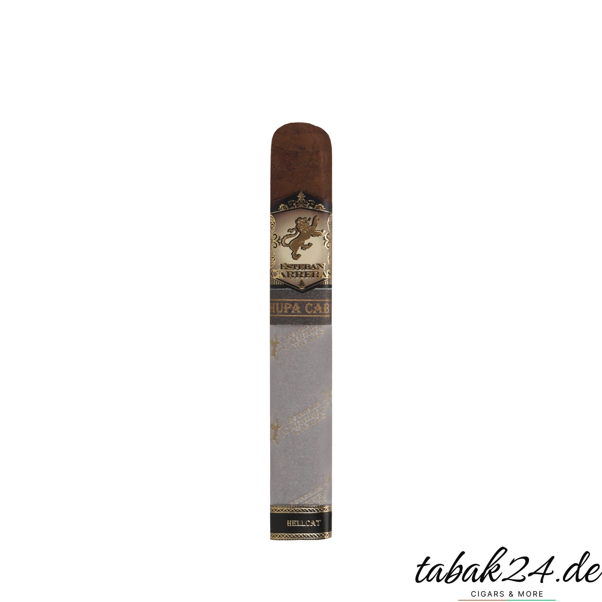 Esteban Carreras Hellcat Sesenta Zigarre mit grauer Banderole und dunklem Deckblatt