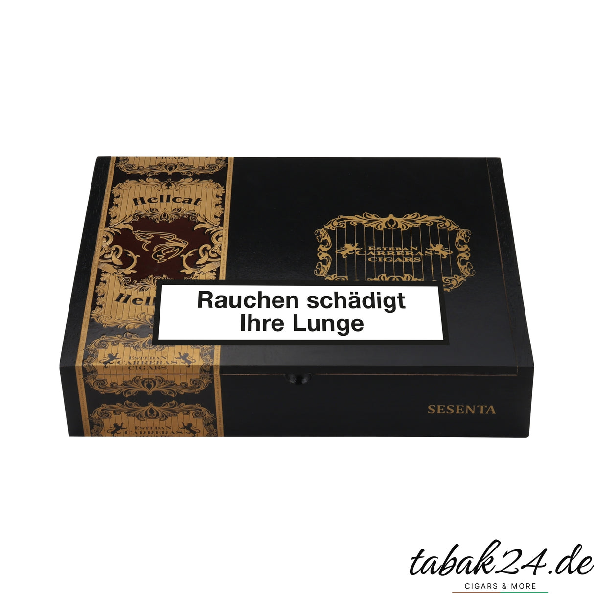 Esteban Carreras Hellcat Sesenta Zigarrenkiste in elegantem Schwarz mit Goldprägung