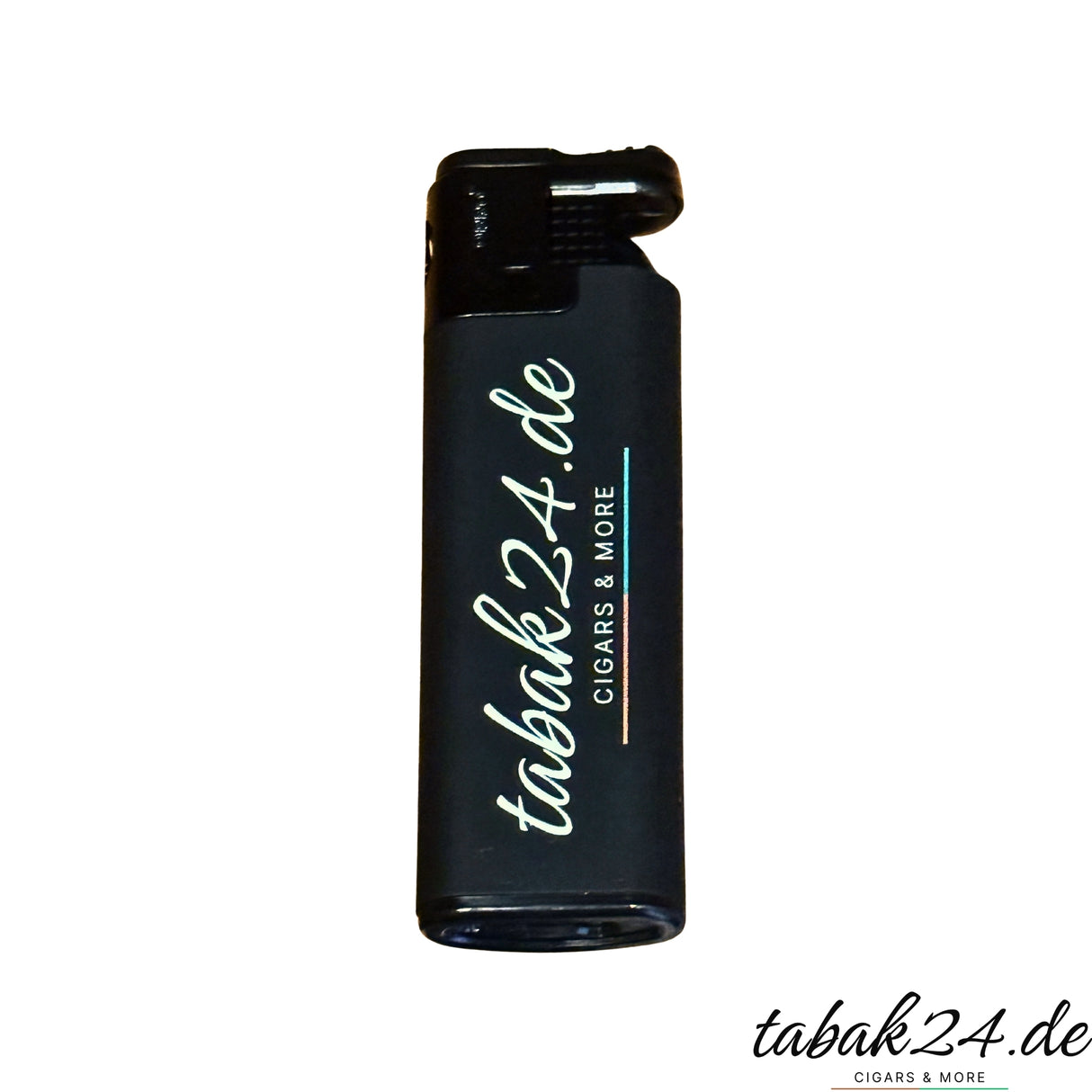 Tabak24.de Jetflame-Feuerzeug in Schwarz mit Logo