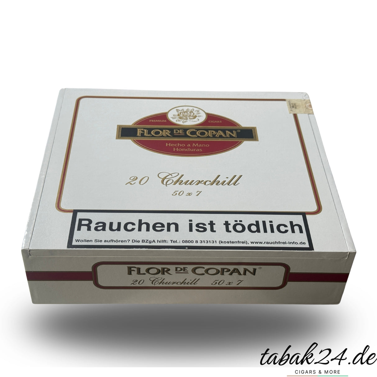 Eine geschlossene Kiste Flor de Copan Churchill mit 20 Zigarren