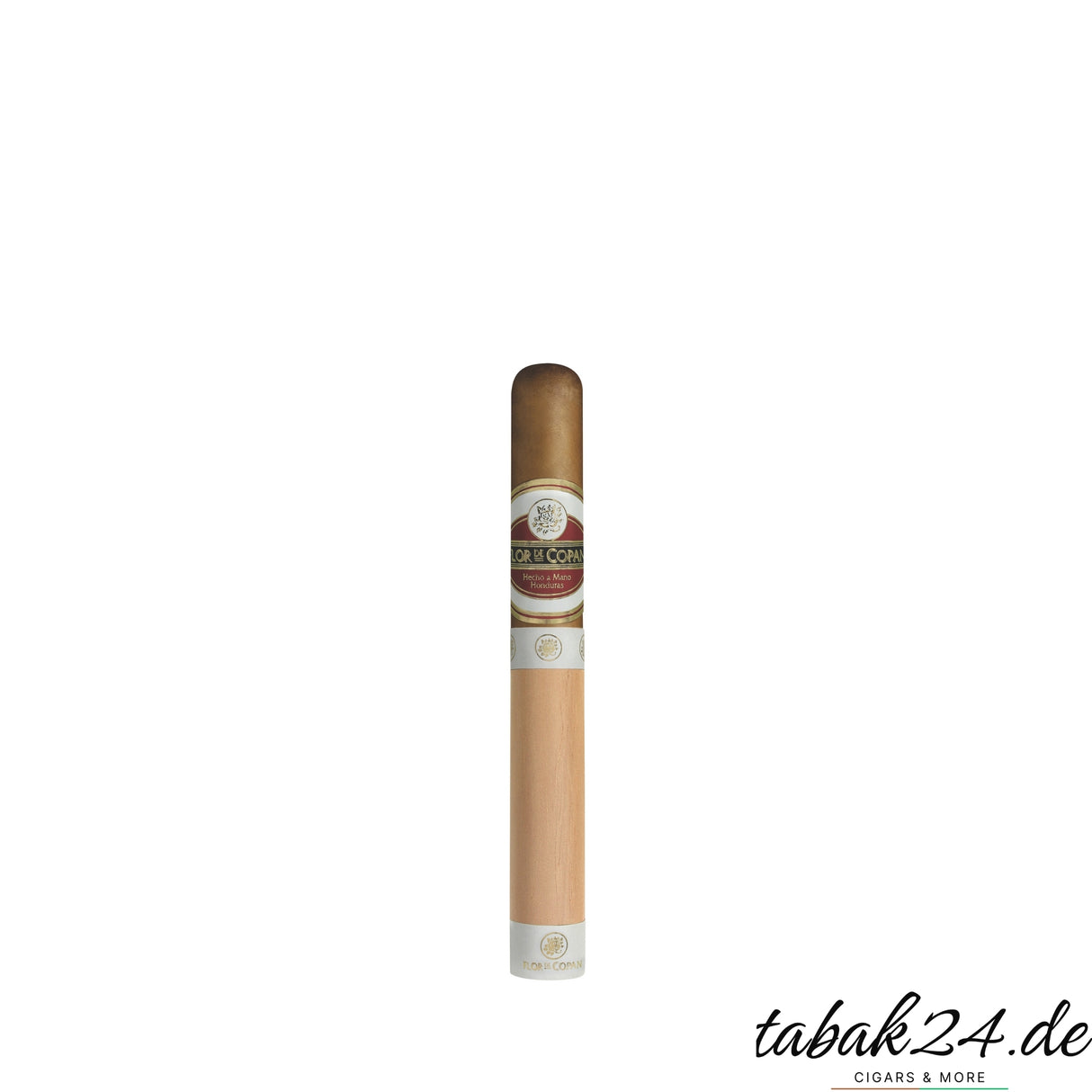 Flor de Copan Corona Zigarre mit Zedernholzblatt und Bauchbinde