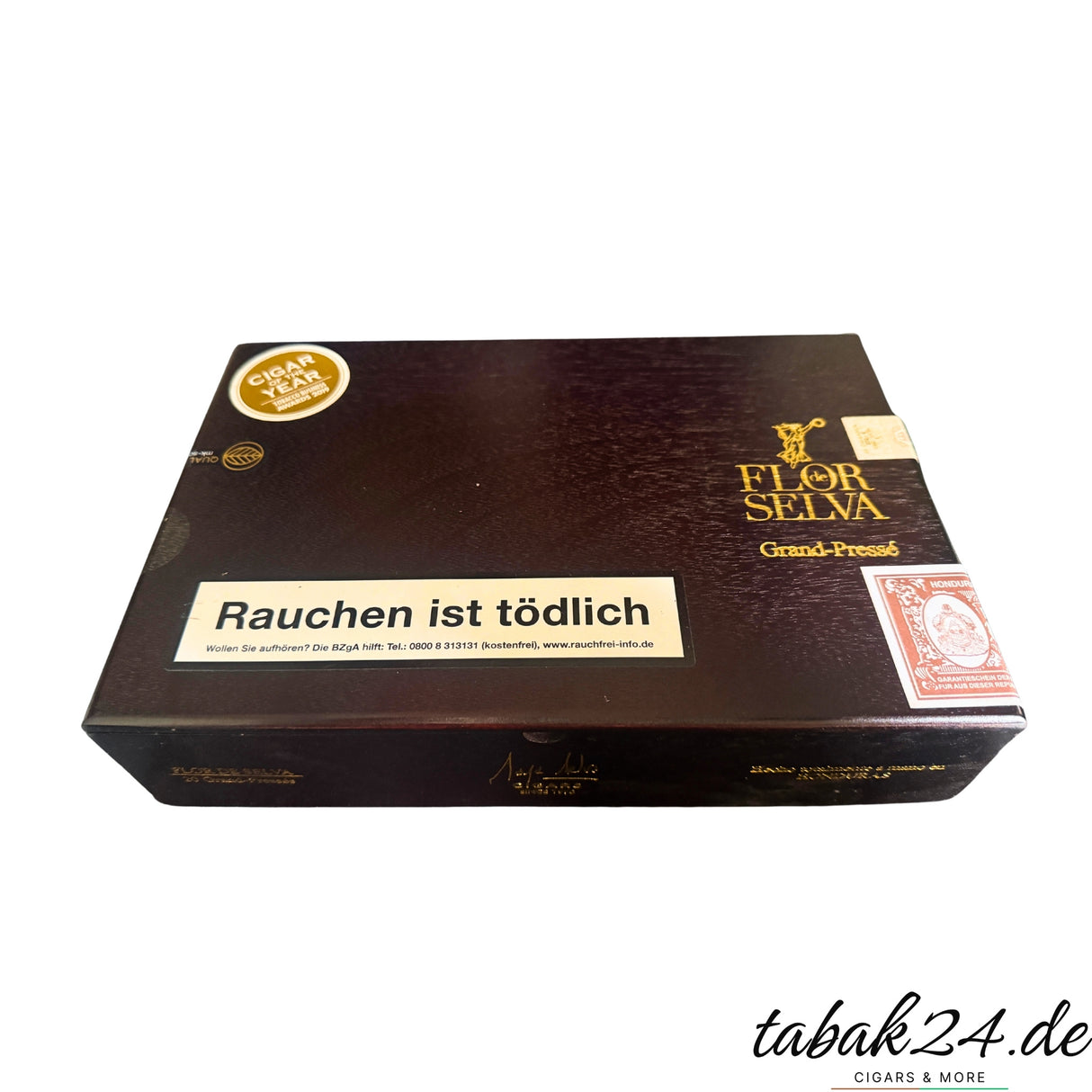 Zigarrenkiste Flor de Selva Maduro Grand-Presse mit goldener Prägung