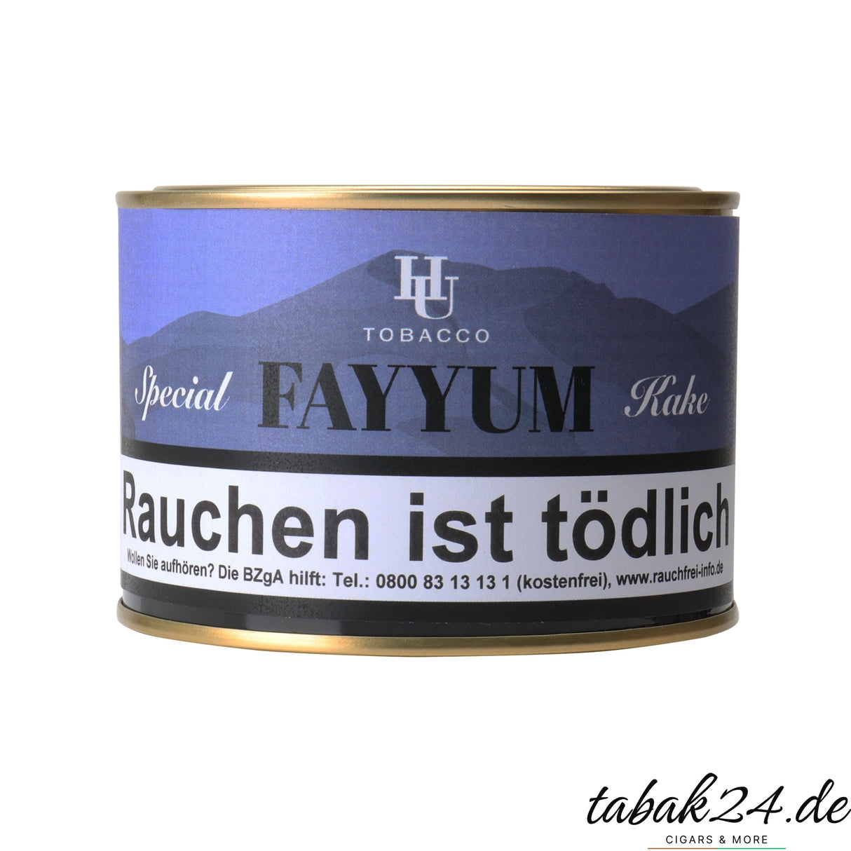 HU Tobacco Fayyum Special Kake – gepresster Latakia-Blend als Crumble Cake in 100g-Dose