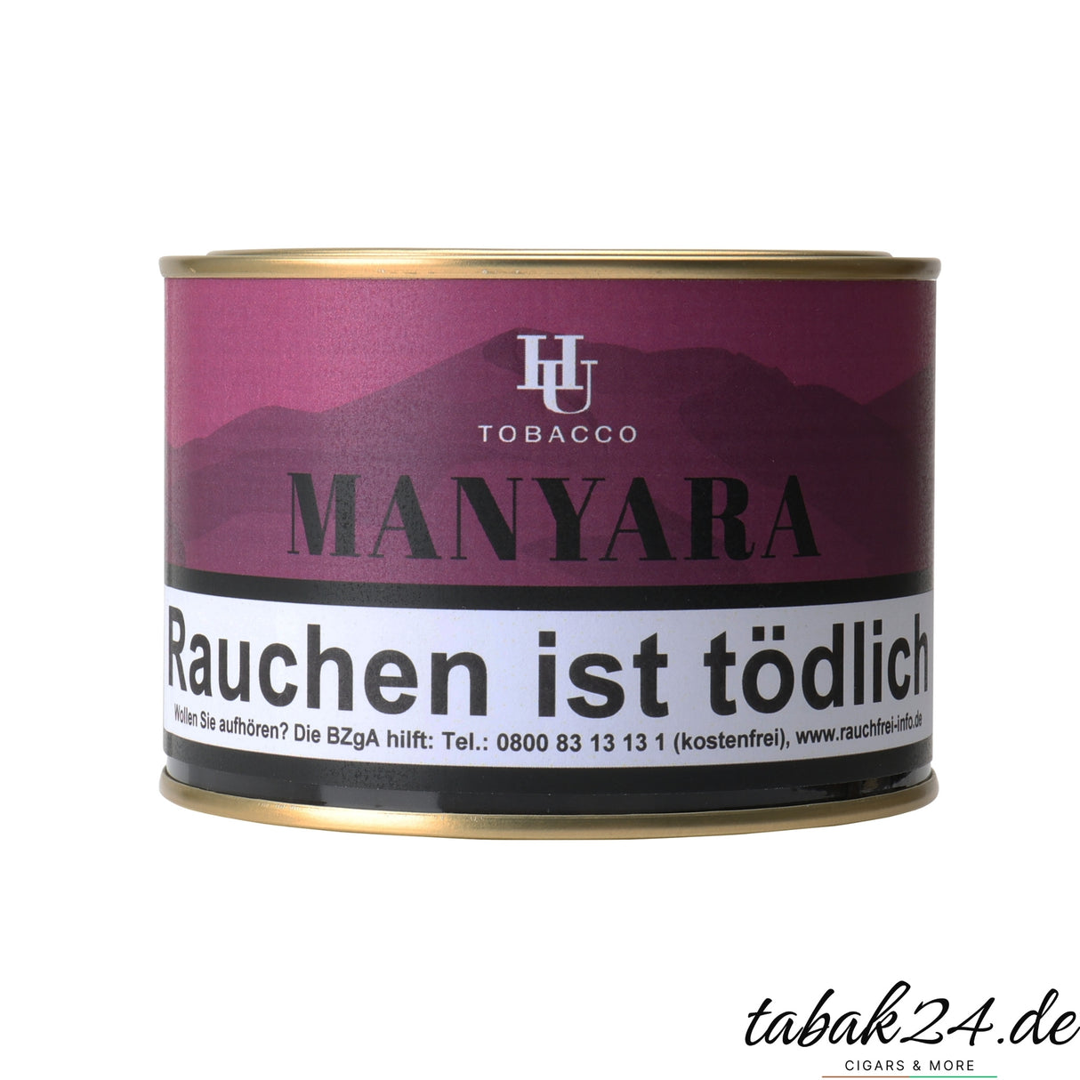 HU Tobacco Manyara Pfeifentabak-Dose mit violettem Etikett
