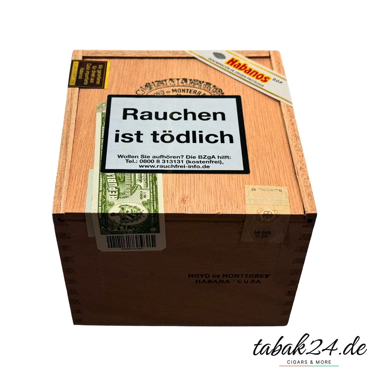 Holzkiste mit fünfundzwanzig Epicure No. 2 Zigarren, Siegel sichtbar