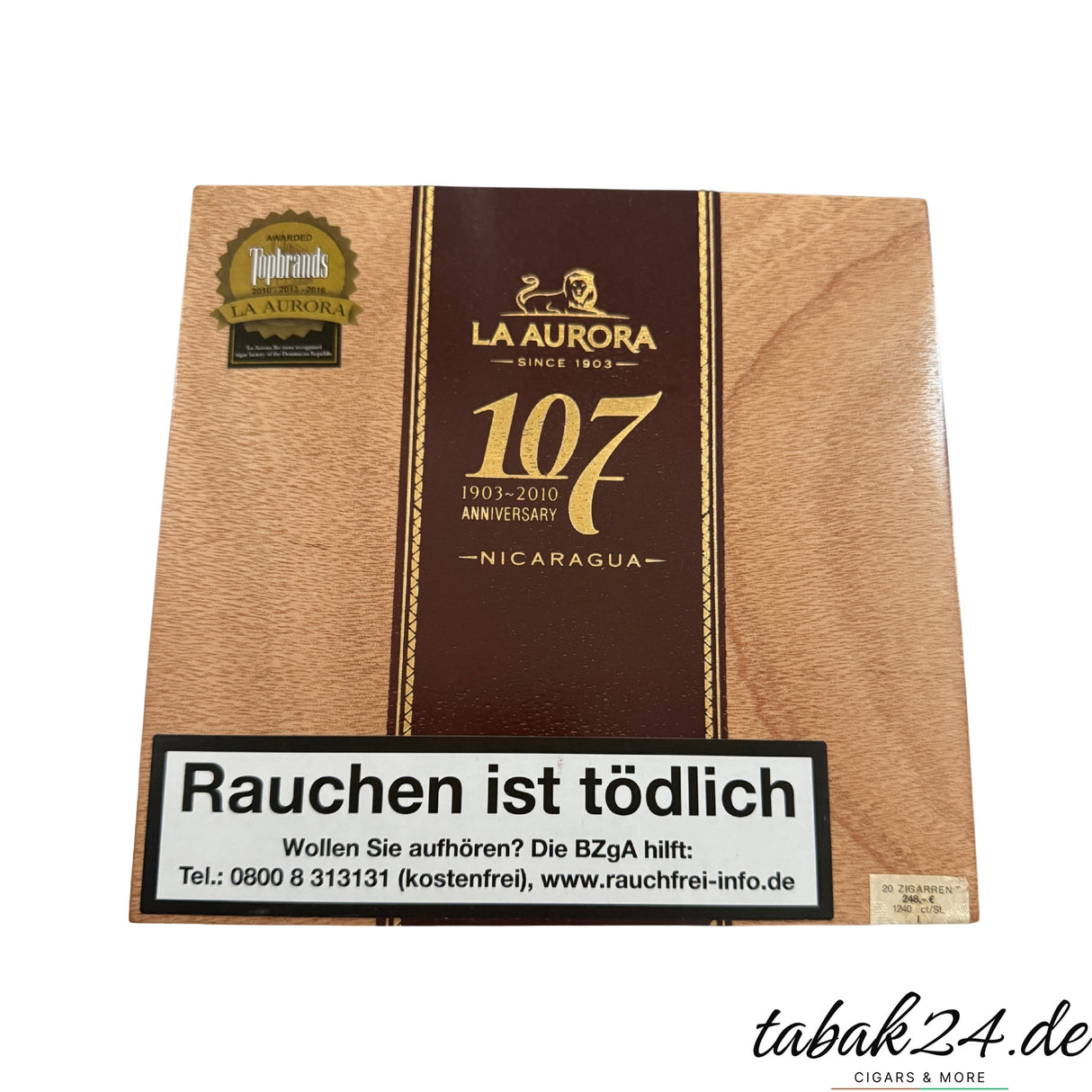 La Aurora 107 Nicaragua Gran Toro Kiste mit 20 Zigarren