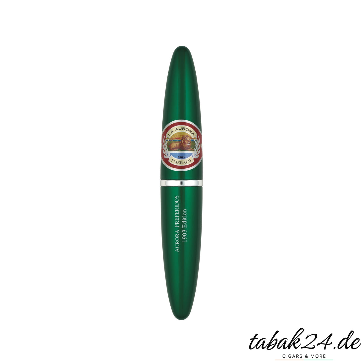 La Aurora Preferidos Emerald in grünem Aluminium-Tubo, stehend