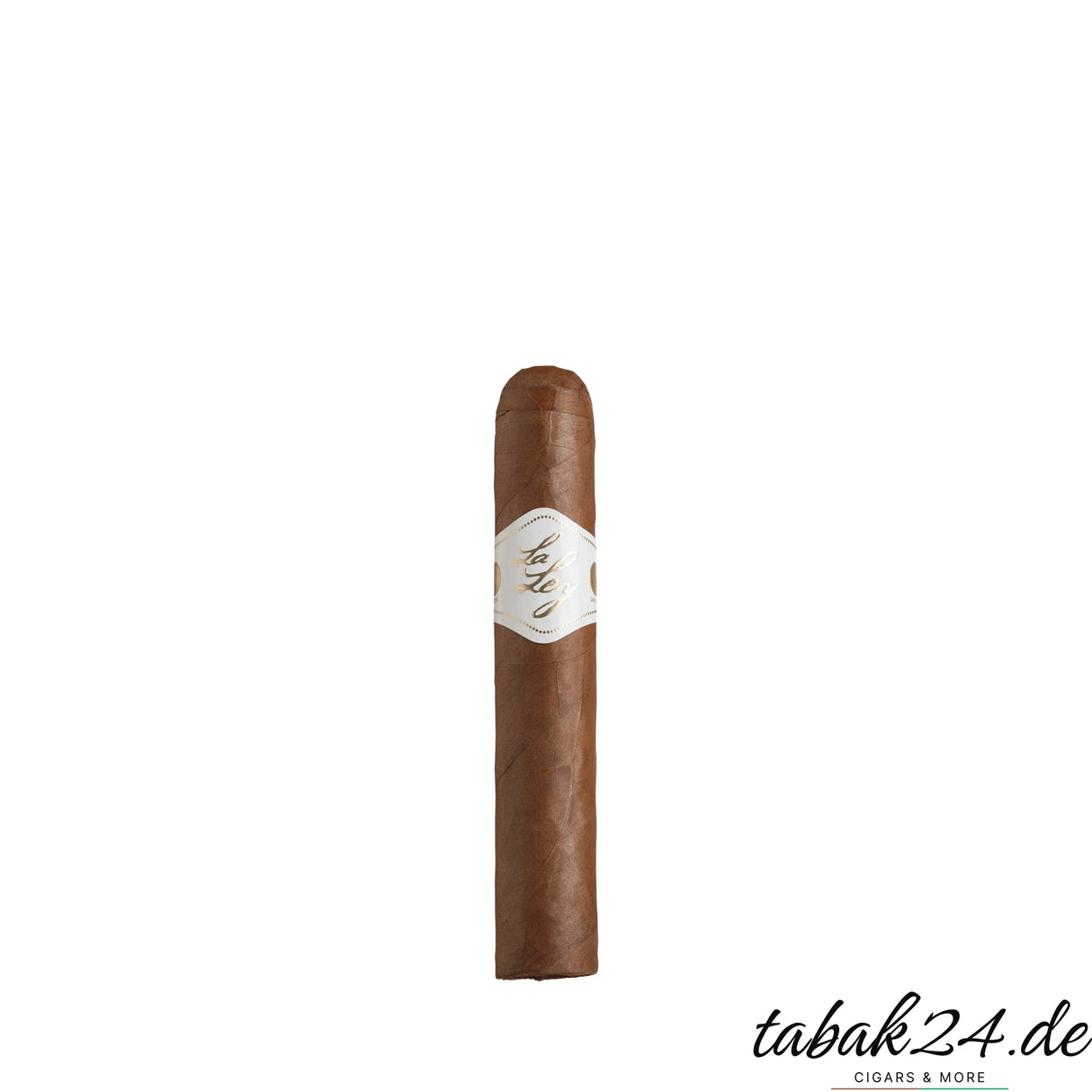 Einzelne La Ley Robusto Zigarre mit weiß-goldenem Zigarrenring