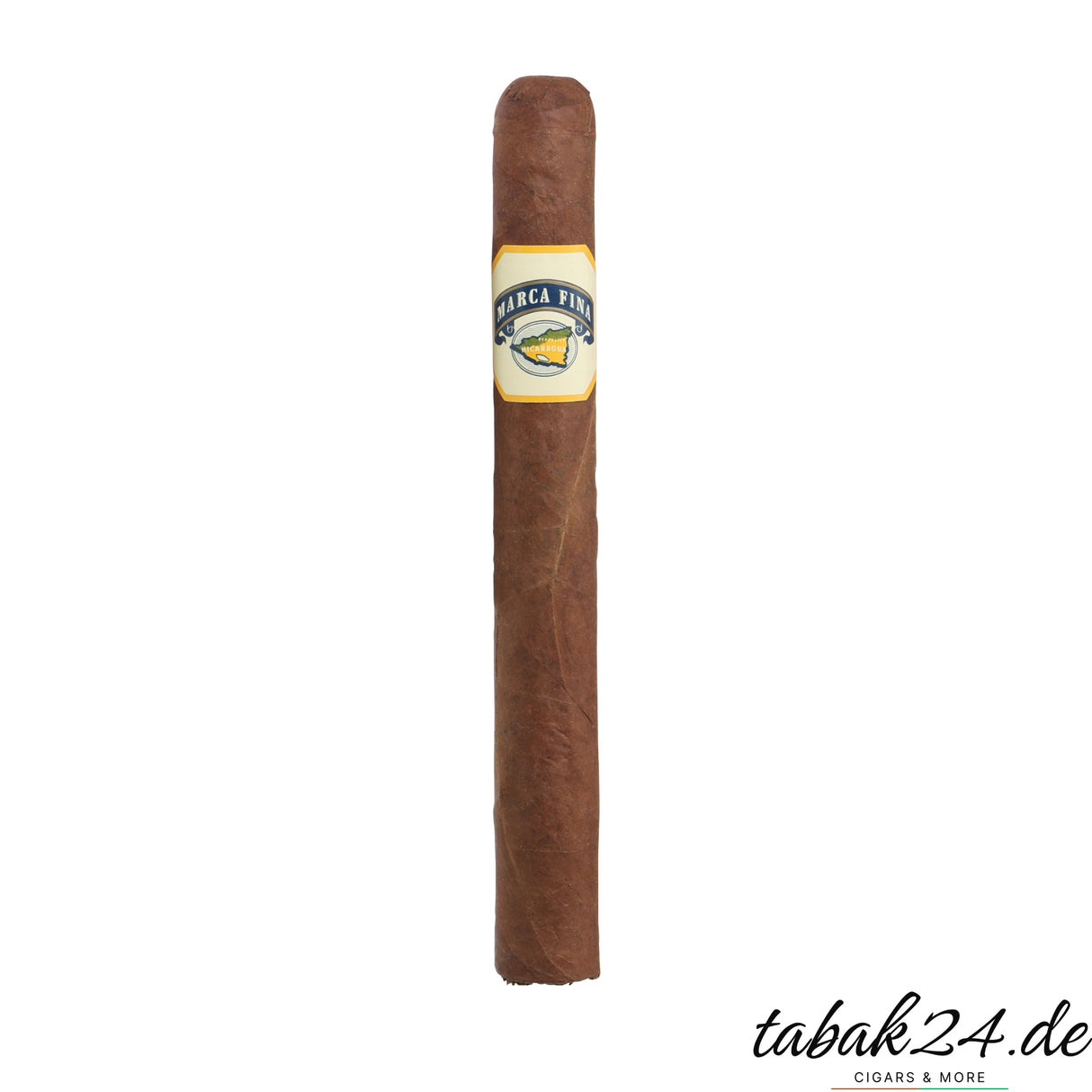 Cigar Marca Fina Nicaragua im Format Double Corona vor weißem Hintergrund
