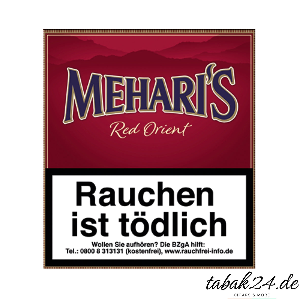 Mehari's Red Orient Cigarillo-Packung mit orientalischem Design