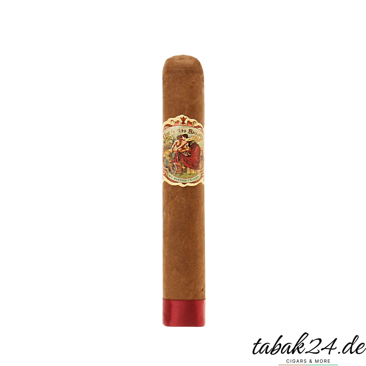 Einzelne La Flor de las Antillas Toro Grande Zigarre mit rotem Fußband freigestellt