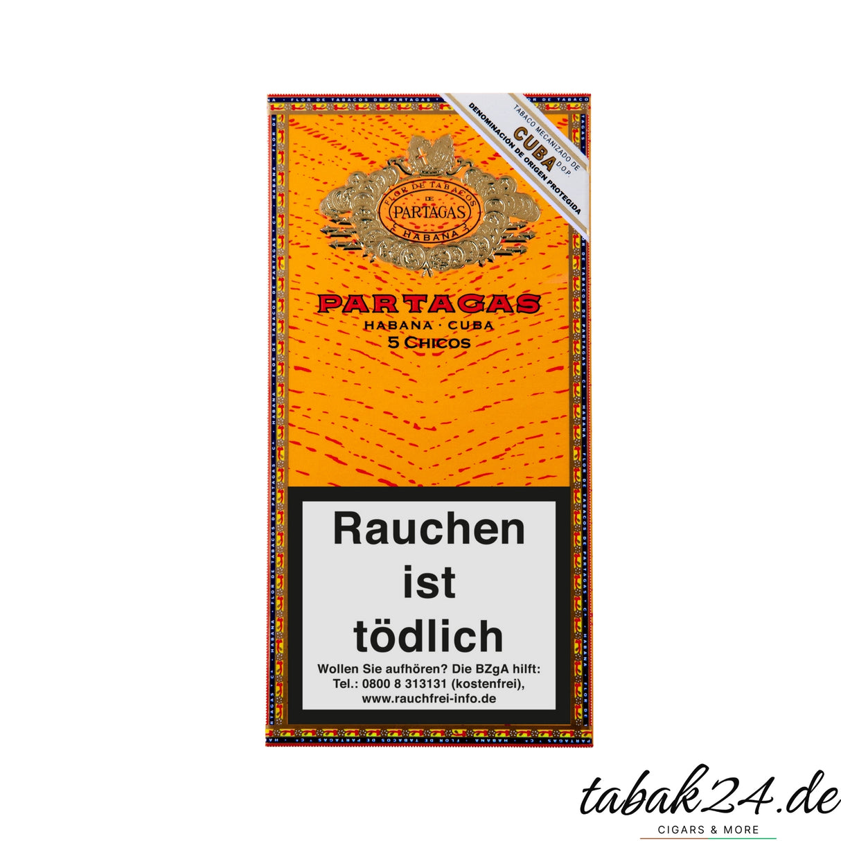 Partagás Classic Chicos 5 – kräftige kubanische Zigarillos mit würzigen, erdigen und holzigen Aromen für intensiven Genuss.
