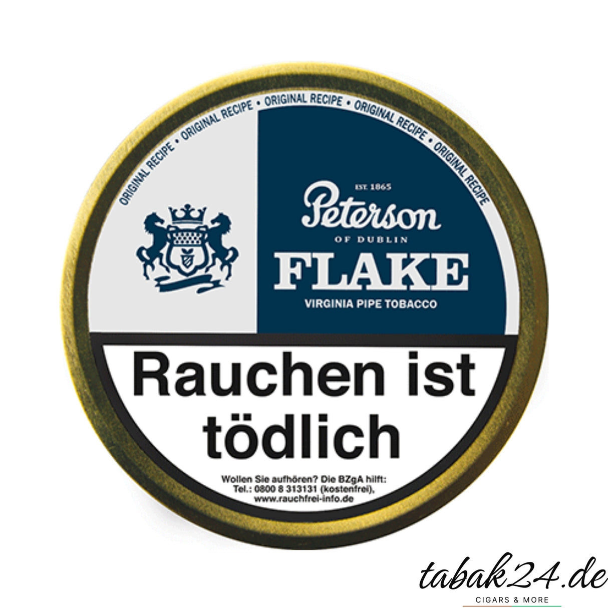 Peterson Flake Pfeifentabak Dose 50g Virginia Tabak ohne Aromatisierung