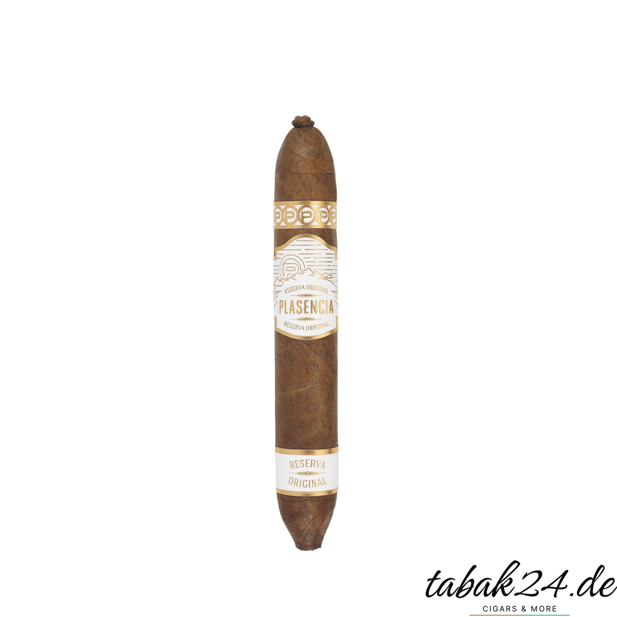 Einzelne Plasencia Reserva Original Cortez Zigarre mit Figurado-Form, freigestellt